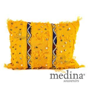 Coussin vintage tissé à la main en laine multicolores